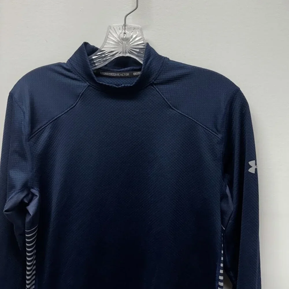 Under Armour ColdGear Reactor Fitted Long Sleeve Shirt | Navy Size Small - Picture 3 of 6